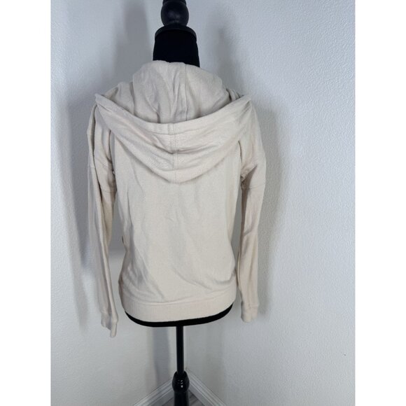 Volcom Womens XS Lived In Lounge Hoodie With Rose Gold Zipper &‎ Details Beige - Picture 3 of 7